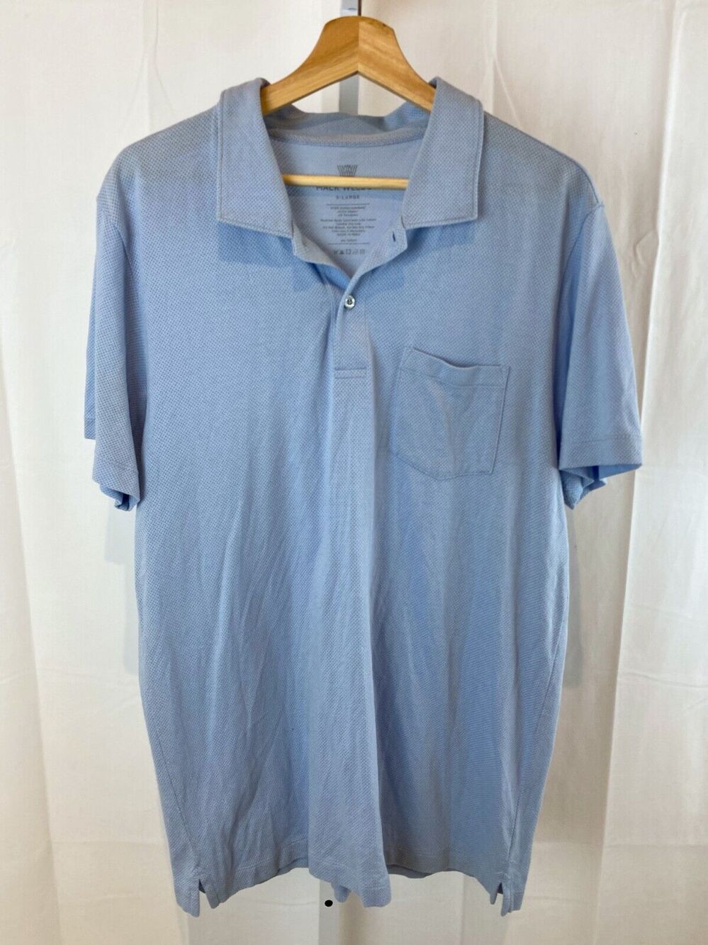 MACK WELDON Size XL Short Sleeve Polo Shirt Lightweight Cotton Blend Mesh Blue